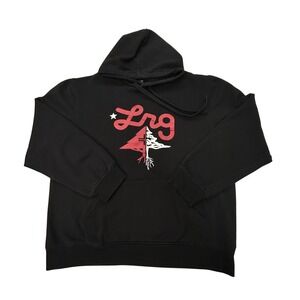 LRG Lifted Research Group Hoodie Mens Large Tree Logo Black Red Skate Y2K 90s